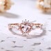 Vintage Pink Morganite Engagement Ring Rose Gold Art Deco Morganite Ring Dainty Stackable Ring Peach Morganite Ring Silver Women Ring