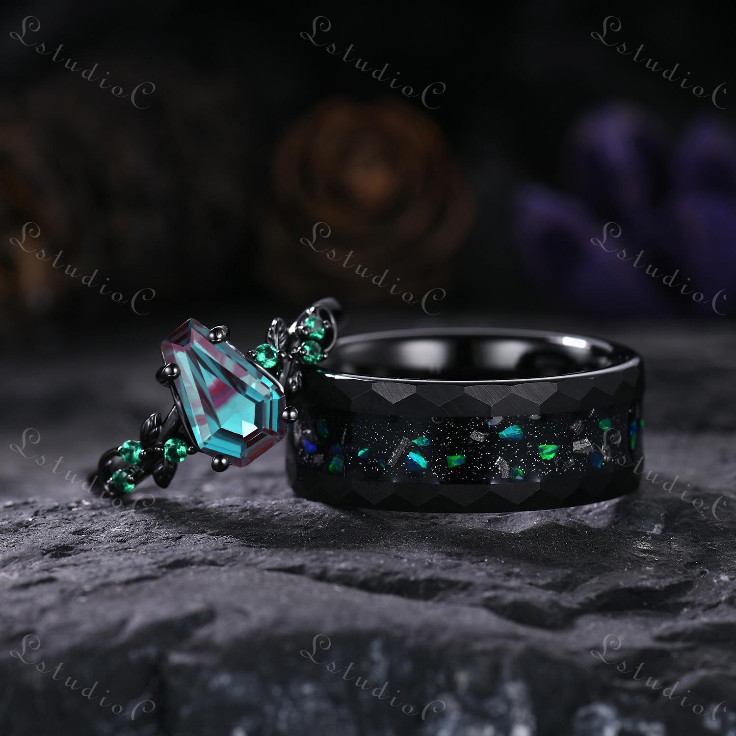 【BLACKPURPLE】[BLACKLABEL] DOUBLE ROUND TENNIS CUBIC RING BLACKPURPLE RING