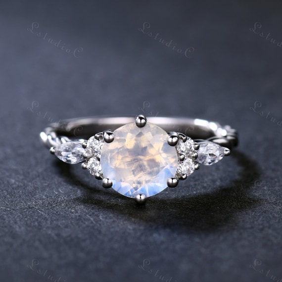 Moonstone engagement ring etsy best sale