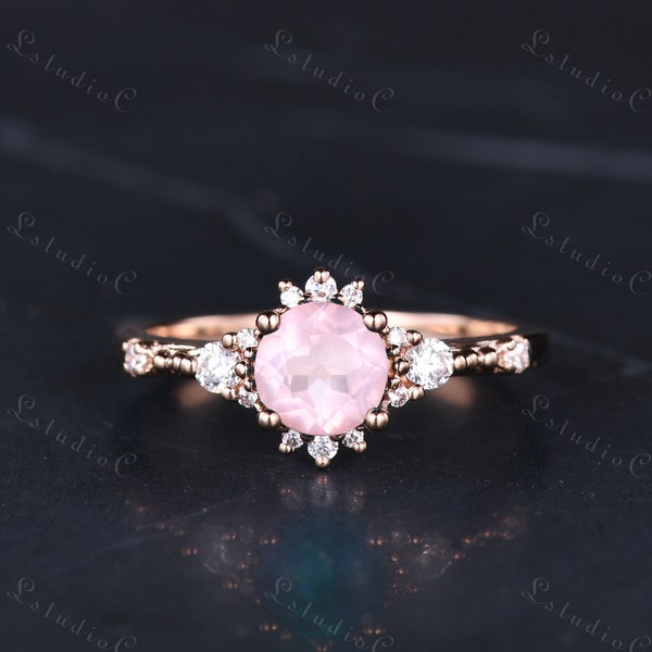 Rose Quartz Ring Etsy