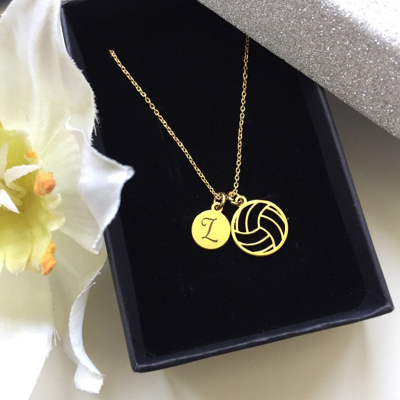 Gold VOLLEYBALL NECKLACE Personalized Necklace Sports Etsy