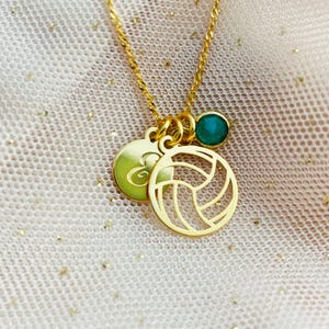 gold VOLLEYBALL NECKLACE, Personalized necklace Sports Jewelry, Sport Necklace, Volleyball Gifts, Volley ball fan, Coach gift