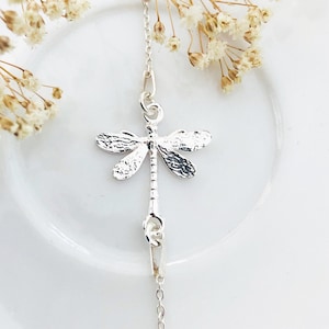 Silver Dragonfly necklace , Dragonfly Jewelry,  Dragonfly Charm ,  Insect Jewelry Nature inspired necklace sterling silver 925