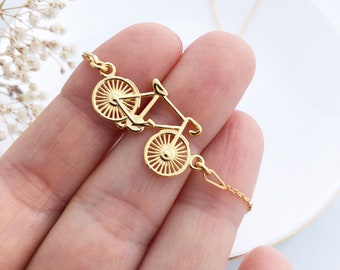 gold Bicycle Necklace, Bike necklace, Bike Lover Gift, Bike Jewelry , Mountain Biking Gifts, simple everyday necklace for bike lovers gift