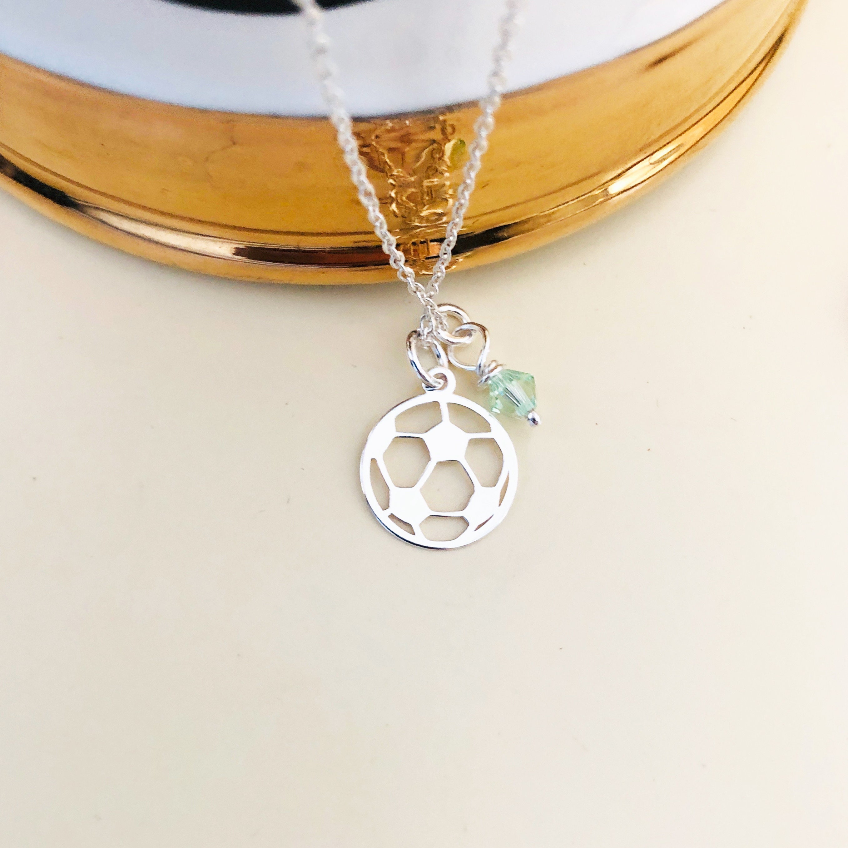 Soccer Charm Slver Soccer Ball Necklace Sports Jewelry | Etsy-809928
