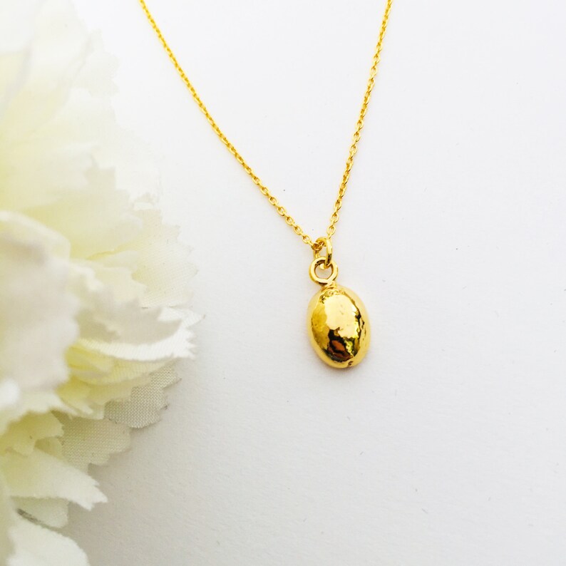 Cafe latte Coffee Necklace Jewelry for Coffee Lover Gift for coffee maker barista necklace sterling silver 925 Coffee Bean Necklace