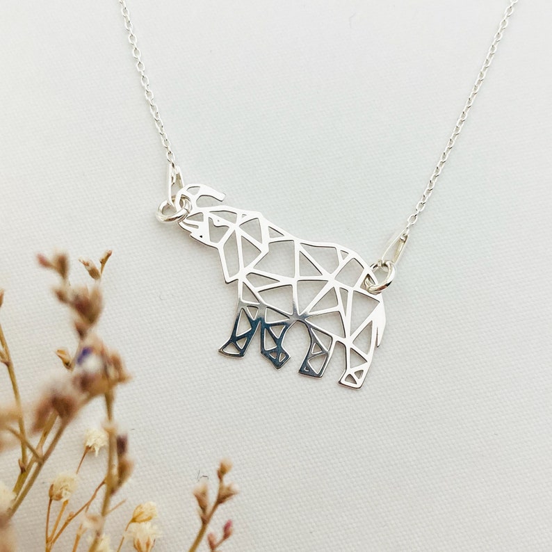 origami elephant necklace