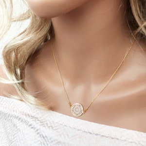 Geometric Greek necklace, Gold Greek Key pattern necklace, Greece lover gift for her, Dainty necklace gold plated 24k