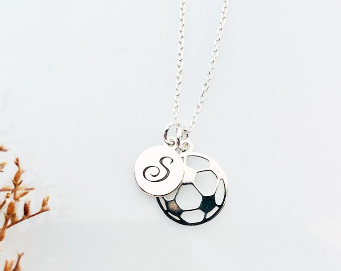 silver SOCCER BALL NECKLACE | Soccer Gift for Girls | Gift for Soccer Coach | Soccer Team Gift | ball pendant Sport Jewelry soccer ball fan