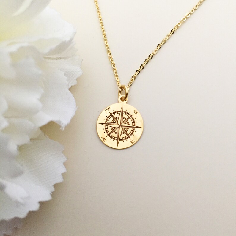 Personalized COMPASS Necklace Gold Compass Necklace With Etsy
