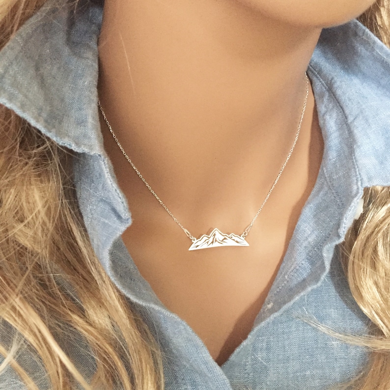 Mountain Necklace Travel Necklace Dainty Necklace Nature Etsy