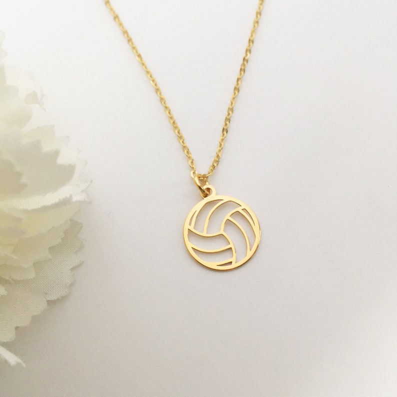 VOLLEYBALL NECKLACE Ball Necklace Gold VOLLEYBALL Sports Etsy