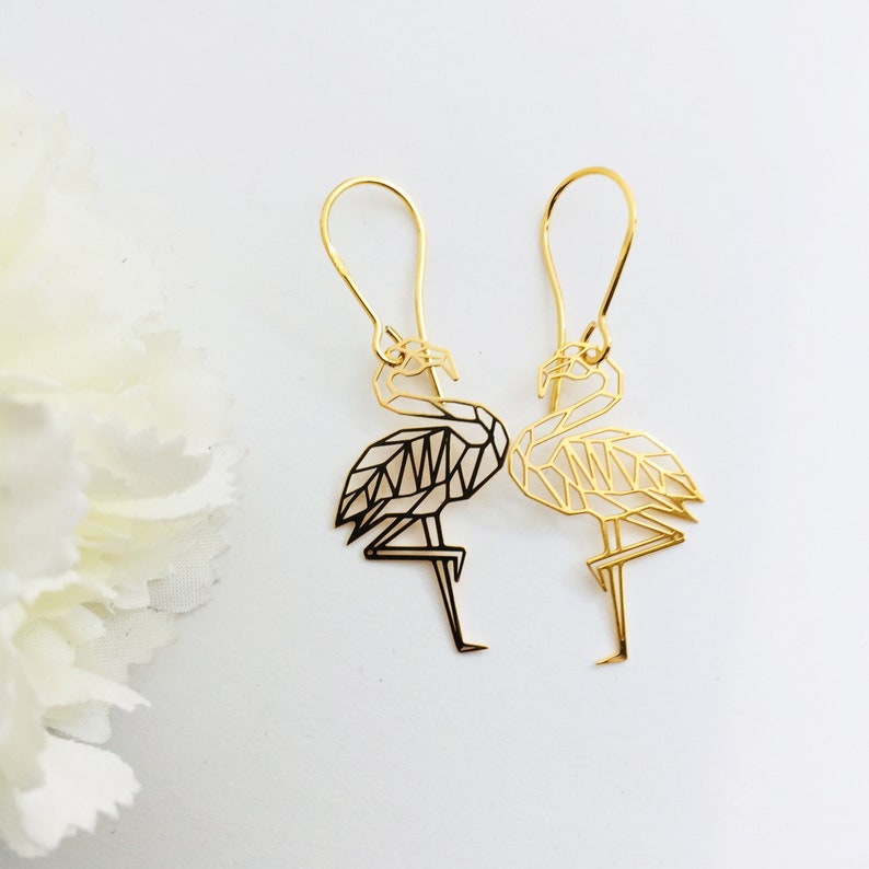 Flamingo Earrings For Women - Pink Acrylic Dangle Bird Earrings For Summer & Tropical Parties - View #2