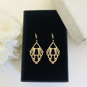 Art Nouveau earrings | ART DECO earrings | gold Geometric Earrings | Boho Earrings | Geometric  Jewellery | dangle earrings | vintage style