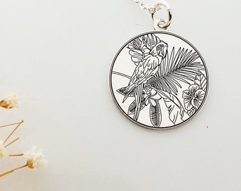 Parrot necklace | dainty silver Parrot Pendant | Bird Necklace | Animal Jewelry | Cute Parrot lover Gift | Bird Lover Jewelry