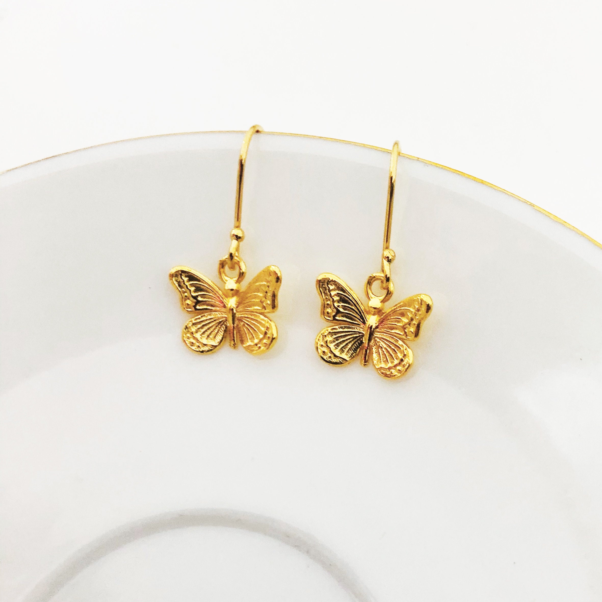 Enchanting Butterfly Gold Earrings