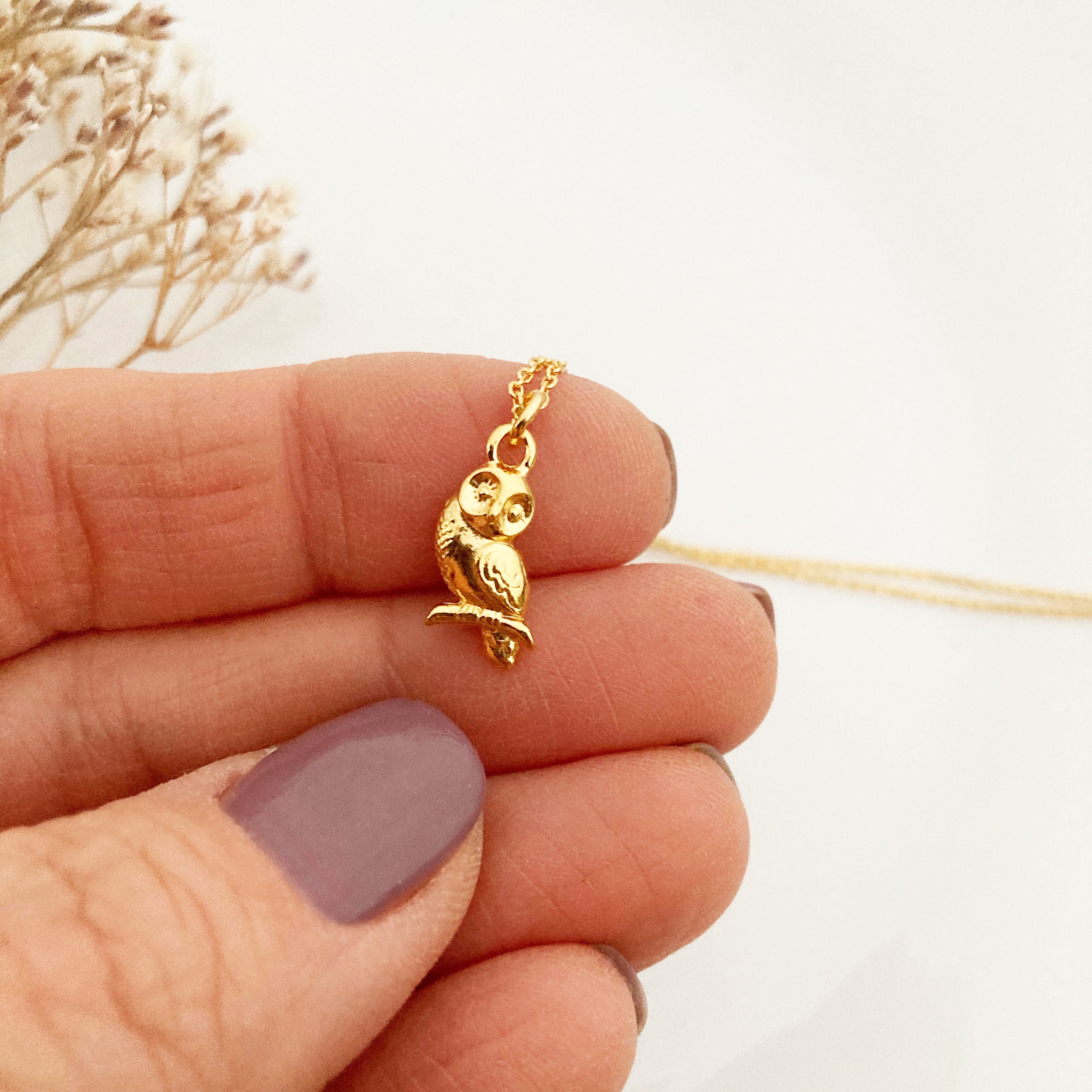 Collier Sautoir Fashion Hibou Avec Plumes Dorées Pour Femmes - Neuf Avec Étiquettes - Origine Chine