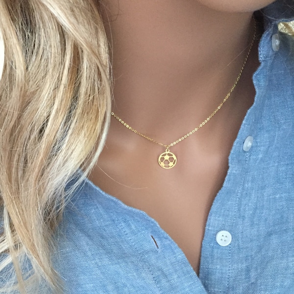 Girls Soccer Ball Necklace Etsy