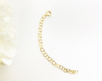 Add an extender chain , extension chain with spring ring, bracelet necklace extension , Gold plated 24 k Sterling silver 925