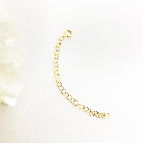 Add an extender chain , extension chain with spring ring, bracelet necklace extension , Gold plated 24 k Sterling silver 925
