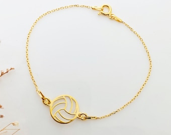 GOLD VOLLEYBALL bracelet, dainty ball bracelet  for girls, Sports Jewelry Volleyball Gifts, Volley ball Sports fan or Coach bracelet