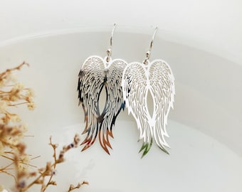 ÄNGLAVINGAR örhängen, Filigranvingar berlocker, Stor änglavingar berlock, Unika smycken, Eleganta örhängen i sterlingsilver 925