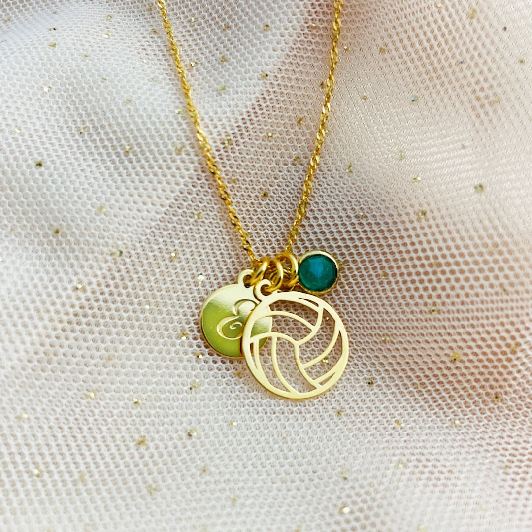 Gold VOLLEYBALL NECKLACE, Personalized Necklace Sports Jewelry, Sport