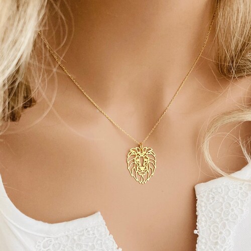 Origami Necklace With LION Head Pendant 