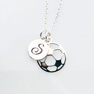 silver SOCCER BALL NECKLACE, Soccer Gift for Girls, Gift for Soccer Coach, Soccer Team Gift, ball pendant Sport Jewelry soccer ball fan