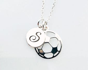 silver SOCCER BALL NECKLACE, Soccer Gift for Girls, Gift for Soccer Coach, Soccer Team Gift, ball pendant Sport Jewelry soccer ball fan