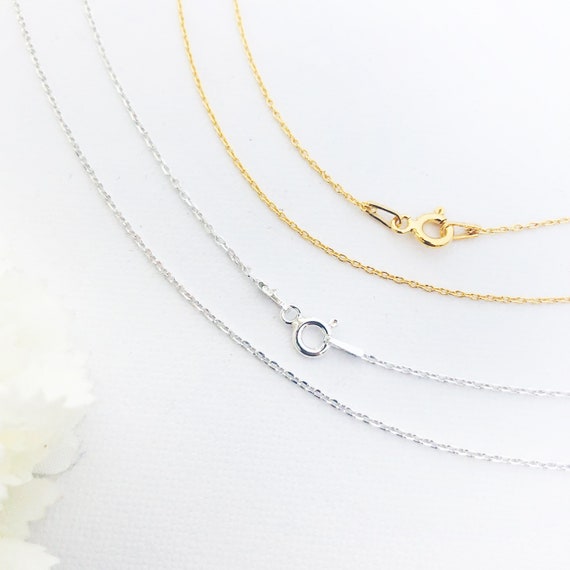Chains for Necklaces Solid Sterling Silver 925 Chain Necklace Classic  Dainty Silver Chain Gold Plated 24 K Chain 40 Cm 42 Cm 45 Cm 