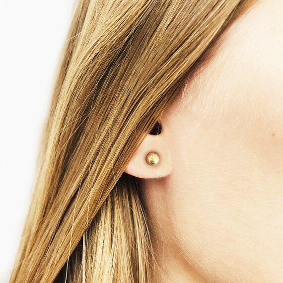 Gold ball earrings 2024 with screw backs