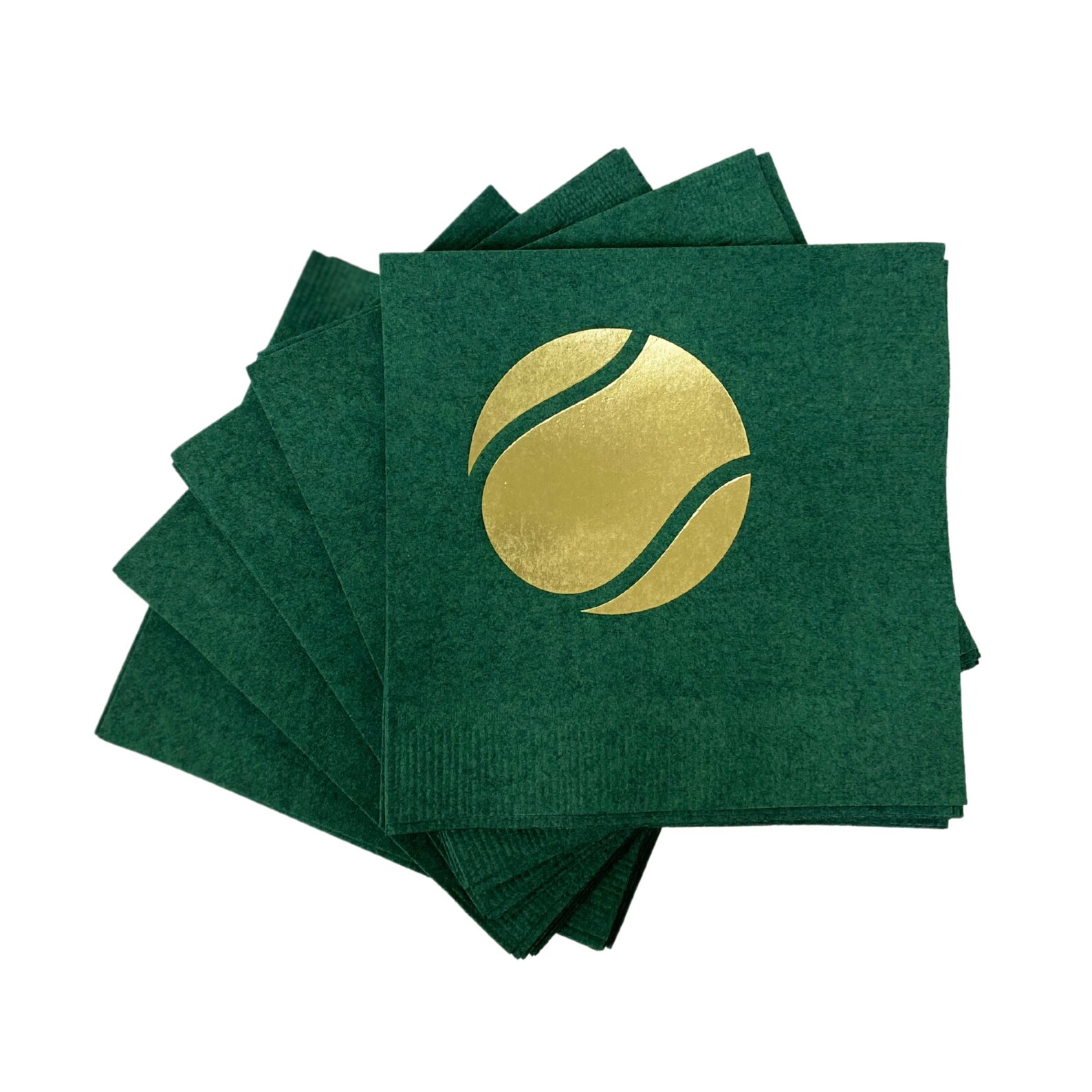 100 Gold Foil Tennis Ball Cocktail Napkins Etsy