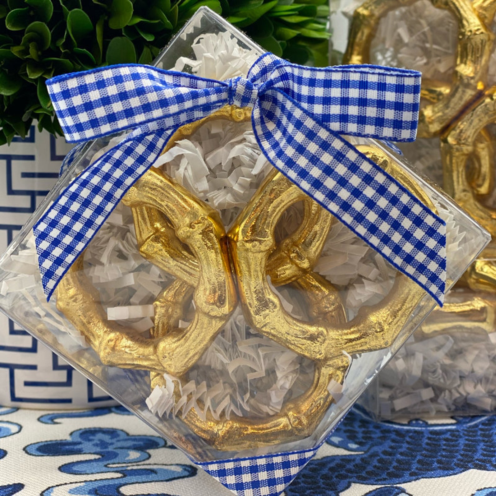 Gold Faux Bamboo Napkin Rings Set of 4 Etsy