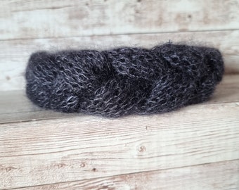 Midnight blue mohair braid headband