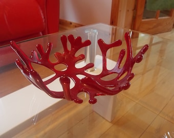 Irish Fused Glass -&quot;Lattice Bowl, Coral Bowl, Branch Nest&quot;.