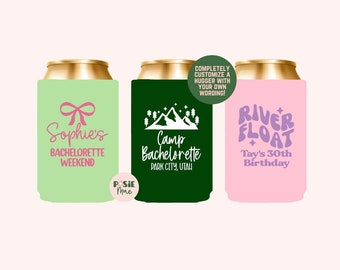 Personalized Can Cooler: Custom Wedding & Bachelorette Favors