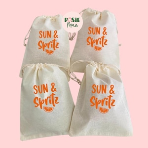Sun & Spritz Party Favor Bag: Bachelorette Trip Goodie Bag (5x7 in)