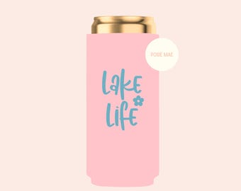 Lake Life Slim Can Cooler | Lake Theme Party Favors