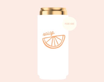 Custom Name Slim Can Cooler | Personalized Citrus Cozie | Spritz