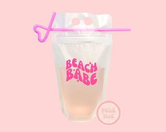 Beach Babe Reusable Drink Pouch: Adult Booze Bag