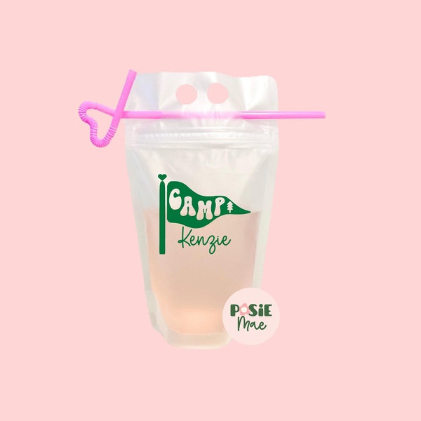 Custom Camp Drink Pouch: Glamping Party Favor, Booze Bag