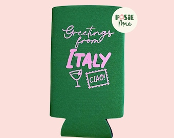 Greetings From Italy Slim Can Cooler: Italian Summer Vacation