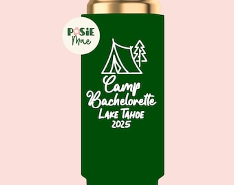 Camp Bachelorette Slim Can Cooler: Last Trail Before The Veil