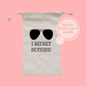 I Regret Nothing Party Favor Bag | Bachelorette Bags | I Regret Nothing Hangover Kit Bags | Hangover Kits | Bachelorette Party Favors |