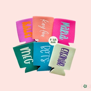 Personalized Can Cooler: Monogrammed Drink Hugger, Party Favor