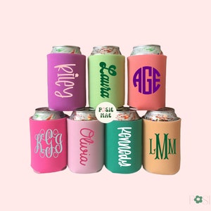 Personalized Monogram Can Cooler: Custom Drink Hugger, Party Favor