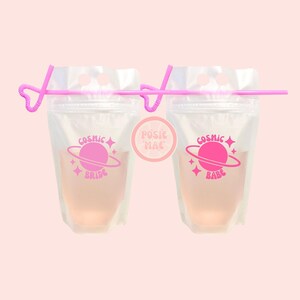Cosmic Bride Drink Pouch | Cosmic Babe Drink Pouch | Cosmic Cowgirl Party Favors | Last Disco | Bachelorette Drink Pouches | Lets Go Girls