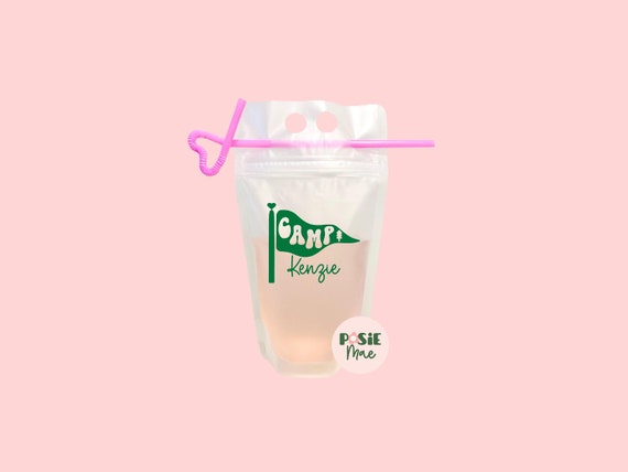 Custom Camp Drink Pouch: Glamping Party Favor, Booze Bag