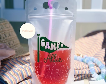 Custom Camp Drink Pouch | Bachelorette Favors | Last Trail Before Veil | Mountain Bach |